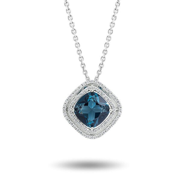 Diamond Colored Stone Pendant