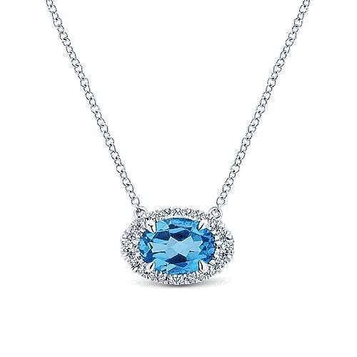 Diamond Colored Stone Pendant