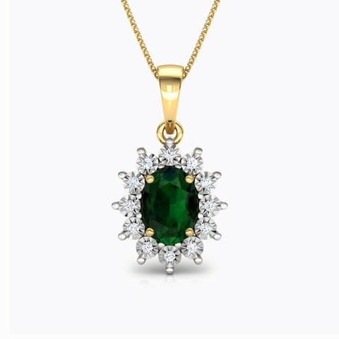 Diamond Colored Stone Pendant