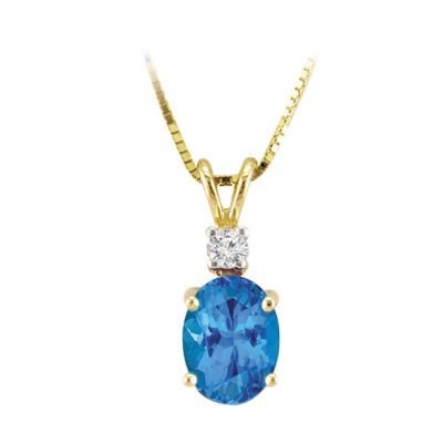 Diamond Colored Stone Pendant