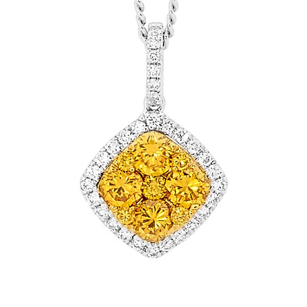 Diamond Colored Stone Pendant